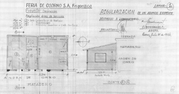 Frigorífico, casino, viviendas. Local de ventas Osorno 1967-1984