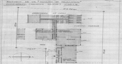 Edificio hogar de 1 piso Estudio hogar de inválidos Osorno 1966